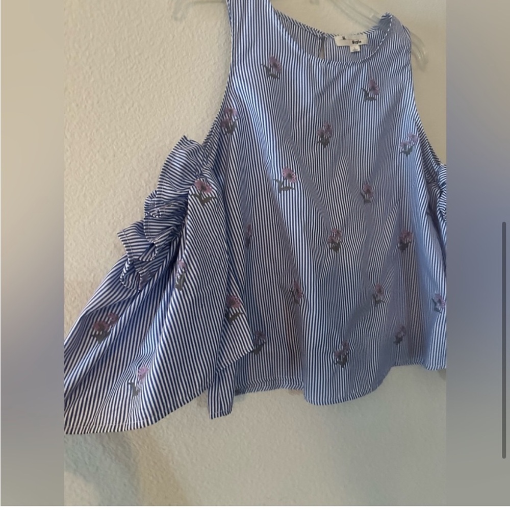 Striped Blue and White Women's Shirt